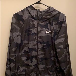 Camo Nike zip up windbreaker hoodie